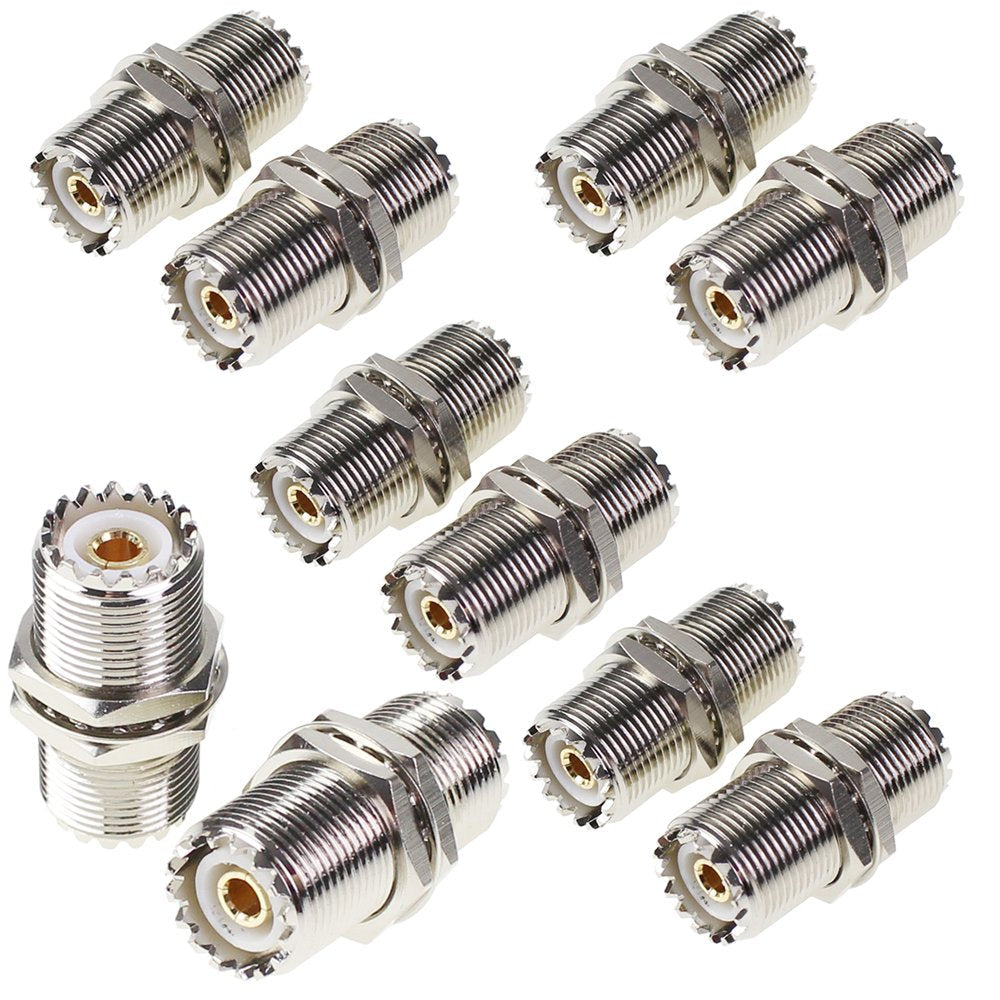  [AUSTRALIA] - UHF Connector Female Nut Bulkhead Panel Mount to SO239 Jack RF Coaxial Coax Cable Adapter Plug for PL-259 (Pack 4Pcs) 4