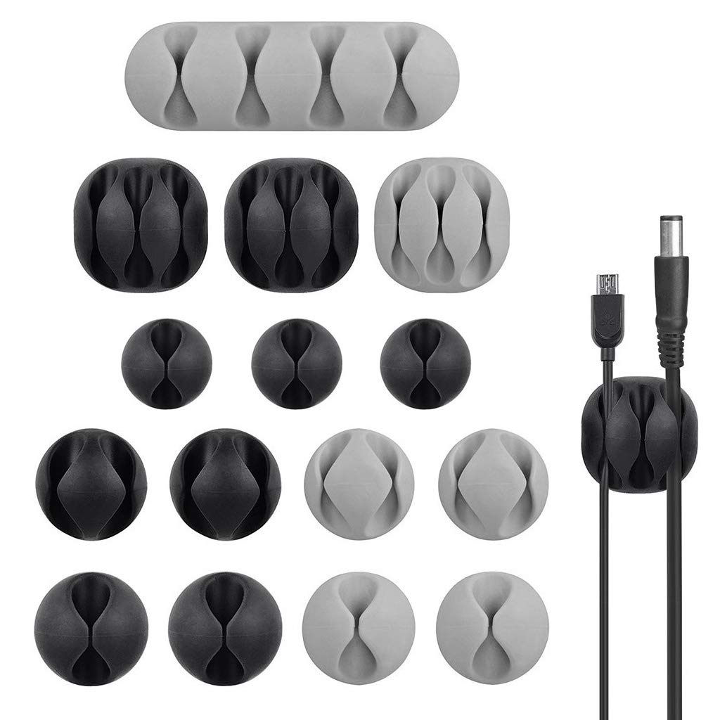  [AUSTRALIA] - Avantree 15 Pack Long Lasting Cable Clips, Desktop Cord Holder & Hook, Charging Power Cable Drop, Adhesive Wire Organizer & Management System for TV PC Laptop Home Office Nightstand Desk - CLIP02