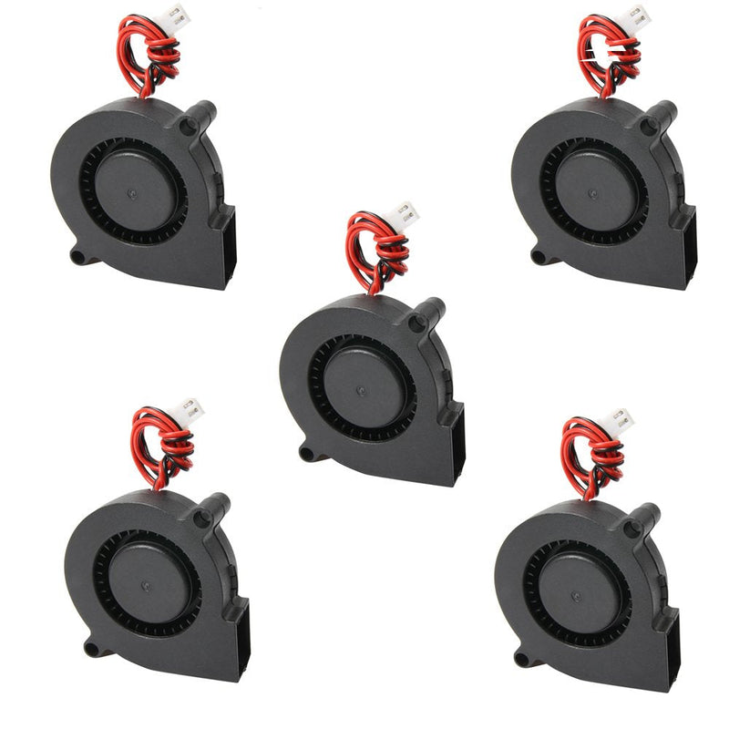  [AUSTRALIA] - Comidox 5Pcs Black Brushless DC Cooling Blower Fan 5015S 5V 0.1-0.3A 50x15mm