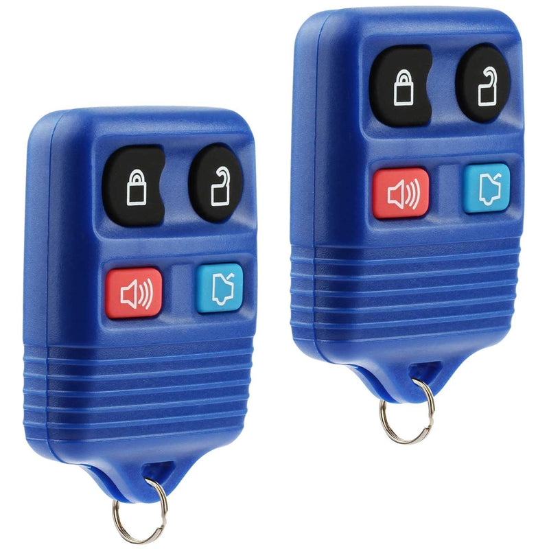  [AUSTRALIA] - Key Fob Keyless Entry Remote fits Ford, Lincoln, Mercury, Mazda Mustang (Blue), Set of 2 4-Btn Blue
