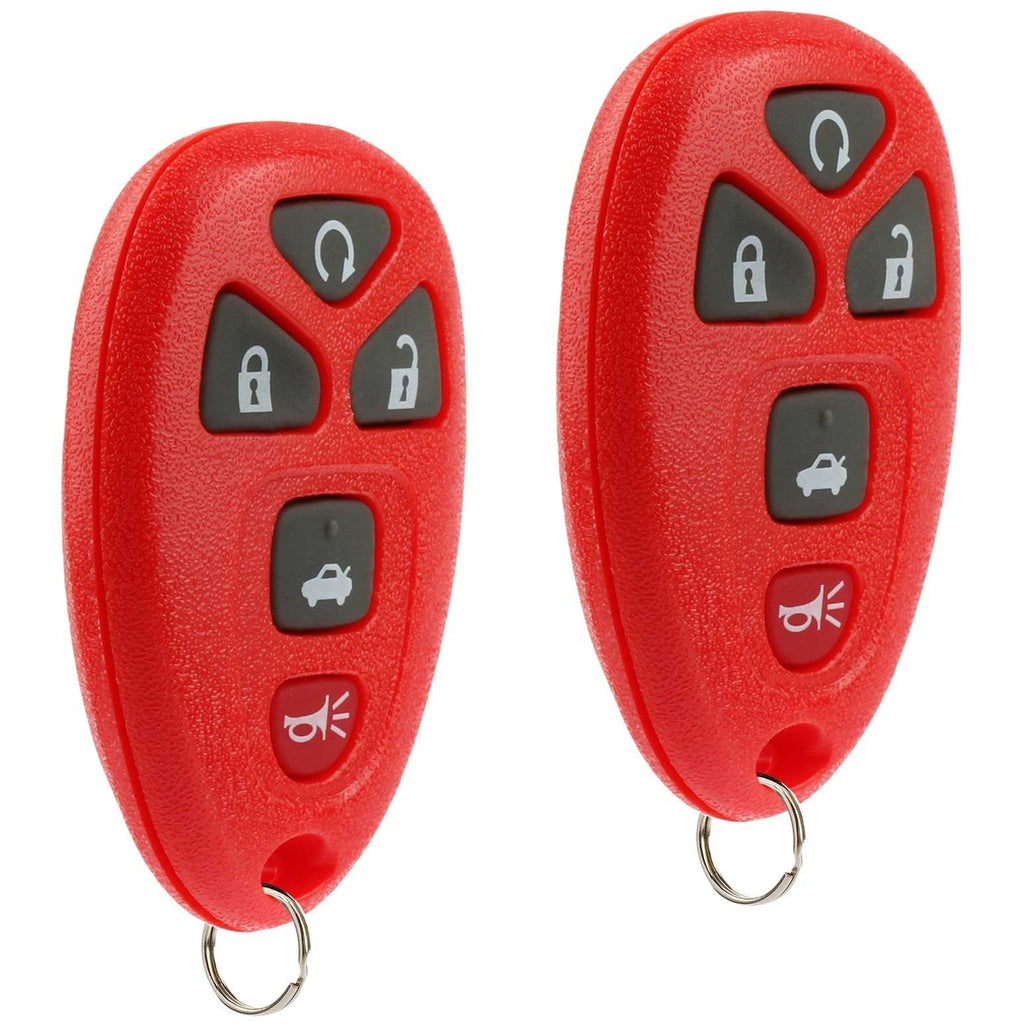  [AUSTRALIA] - Key Fob Keyless Entry Remote fits Chevy Cobalt Malibu/Buick Allure Lacrosse/Pontiac G5 G6 Grand Prix Solstice/Saturn Aura Sky 2005 2006 2007 2008 2009 2010 2011 2012 (22733524 Red), Set of 2 5-Btn Red
