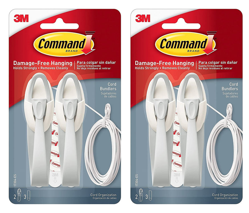  [AUSTRALIA] - Command Cord Bundlers, Cord Organizer, 2-Bundlers Per Pack, Sold As 2 Packs (17304-ES)