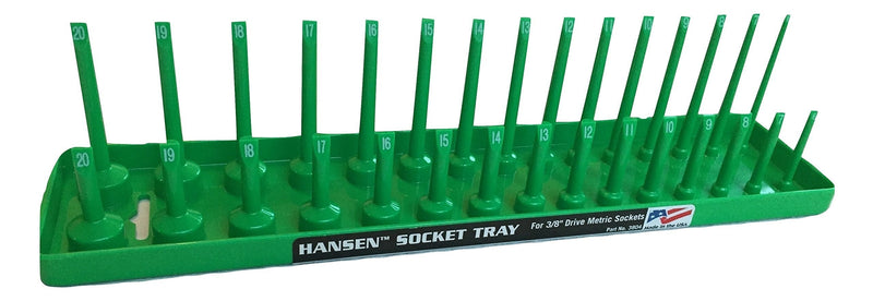 Hansen Global Hansen 3804 3/8" Drive Metric Regular & Deep Socket Holder - Green - LeoForward Australia