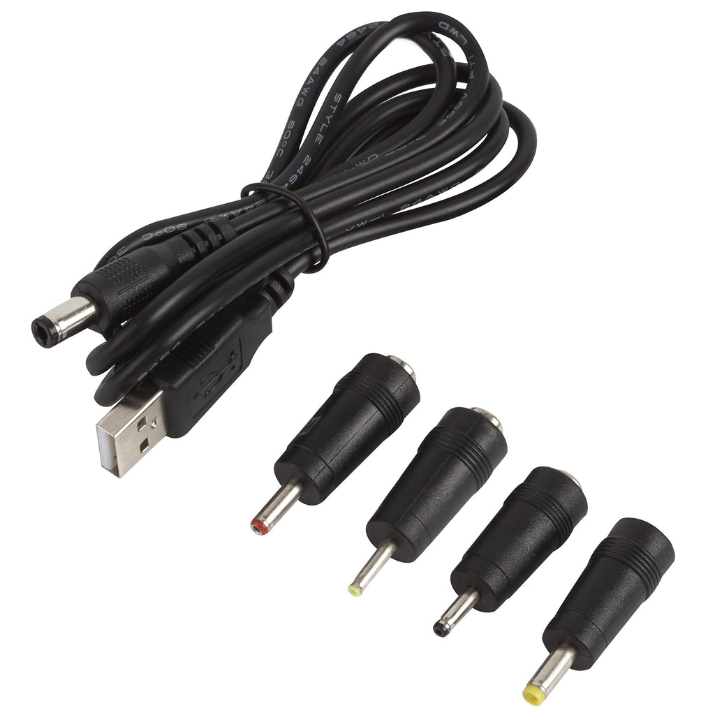 DC Plugs for Small Electronics and Devices Universal 5.5X2.1mm Jack to 4 Plugs 4.0X1.7mm, 3.5X1.35mm, 3.0X1.1mm, 2.5X0.7mm with 1x Cable 5.5X2.1mm to USB (4 Tips +1 Cable),3FT - LeoForward Australia