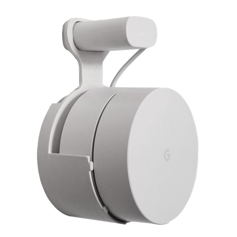  [AUSTRALIA] - Dot Genie Google WiFi [Old Rectangular Plug – NOT Current Round Plug] Outlet Holder Mount Stand: No Messy Screws! (1-Pack) 1 Pack White