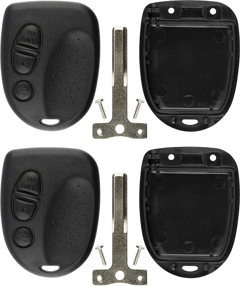 [AUSTRALIA] - KeylessOption Keyless Entry Remote Car Key Fob Uncut Key blade Shell Case Cover For Pontiac GTO (Pack of 2)