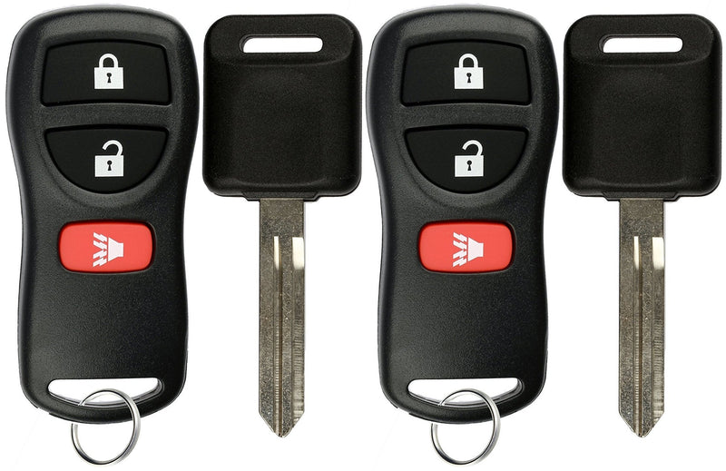  [AUSTRALIA] - KeylessOption Keyless Entry Remote Fob Uncut Car Ignition Key For Nissan Infiniti KBRASTU15 (Pack of 2)