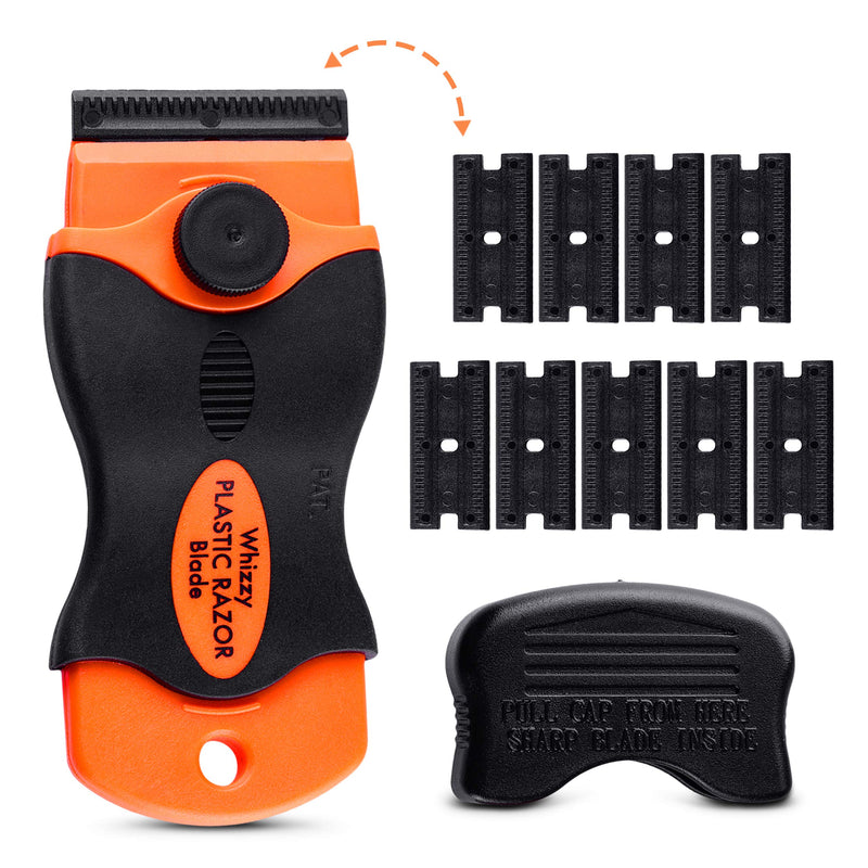  [AUSTRALIA] - Whizzy Wheel Plastic Razor Blades Scraper with Contoured Grip. 20 Blade Edges and Ideal for Car Vinyl, Decal & Tint Removal New