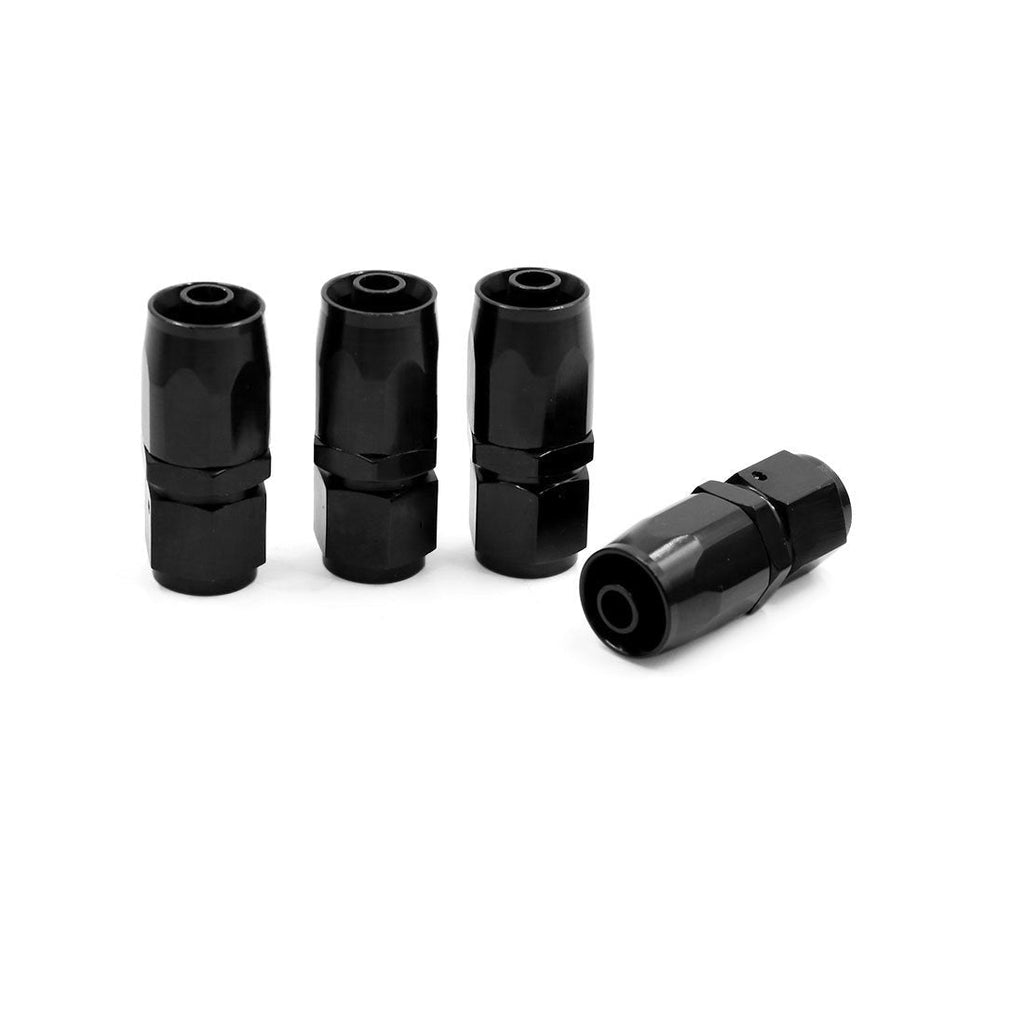 X AUTOHAUX 4pcs Black Aluminum Alloy 6AN Straight Swivel Car Fuel Oil Hose End Fitting - LeoForward Australia