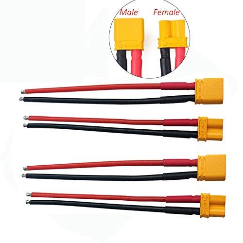 2 Pairs Amass XT30U XT30 Male and Female Connector with 150mm 14awg Silicone Wire for RC Lipo Battery 2 Pairs Amass XT30U - LeoForward Australia