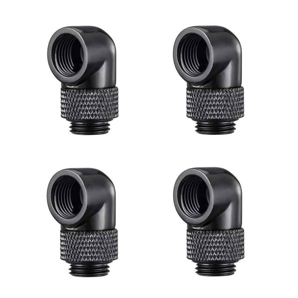 Kyerivs G1/4" Male to Female Extender Fitting, 90° Rotary Enhance Multi-Link Adapter Fitting for Computer Water Cooling System, 4-Pack 1 - LeoForward Australia