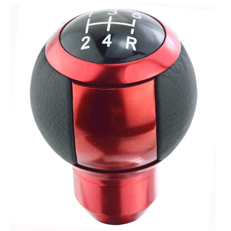  [AUSTRALIA] - Abfer Car Stick Shift Knob Globe Shape 5 Speed Shifter Knob Replacement Fit Most Universal Vehicles (Red) Red