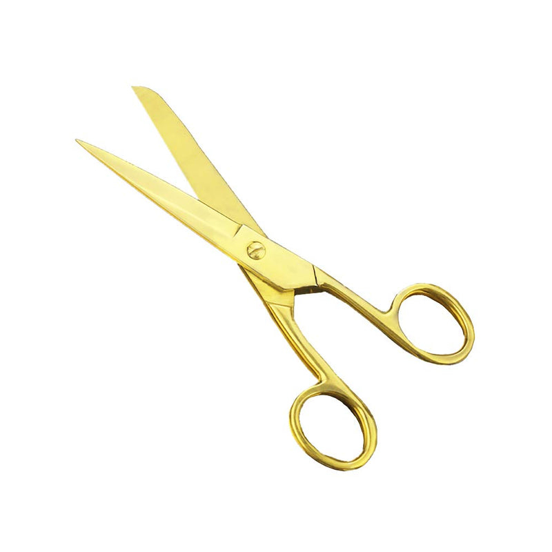  [AUSTRALIA] - 7 Inch Gold Sewing Scissors Straight Recycled Stainless Steel Tailor Dressmaker Shears for Leather Arts Fabric Crafts Cutting Tool