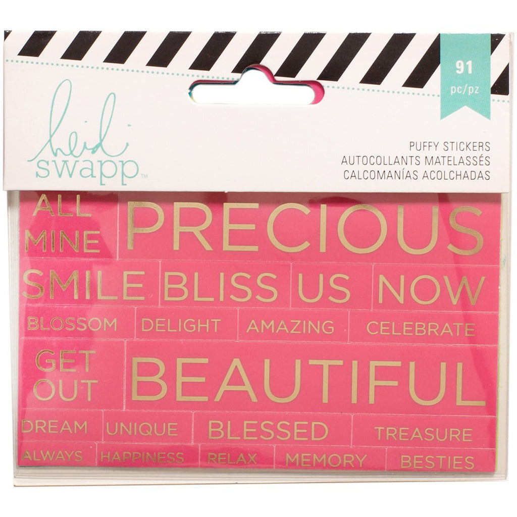 Project Life Accessories Heidi Swapp-Stickers-Phrase-Gold Foil (91 Pieces) - LeoForward Australia