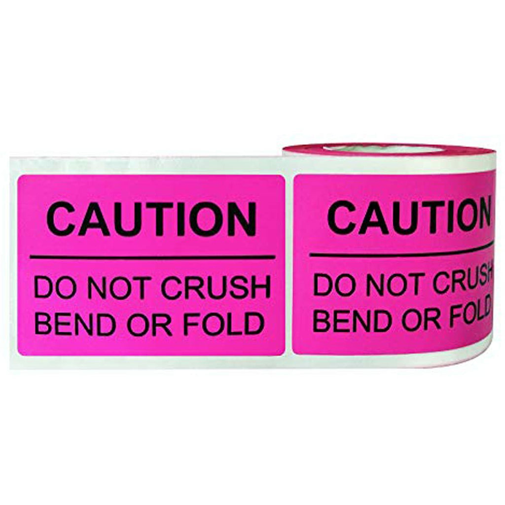 2 inch ×3 inch"DO NOT Crush Bend OR FOLD" Warning Shipping Stickers Self Adhesive Caution Labels (Magenta, 250 Stickers/Roll) Rosse Red - LeoForward Australia