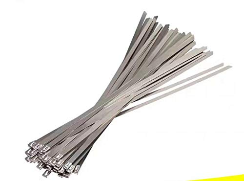  [AUSTRALIA] - ZRM&E 100pcs Stainless Steel Cable Ties, 15.8 Inches (40CM) Self-Locking Cable Zip Ties High Loop Tensile Strength Durability 400mm x 4.6mm