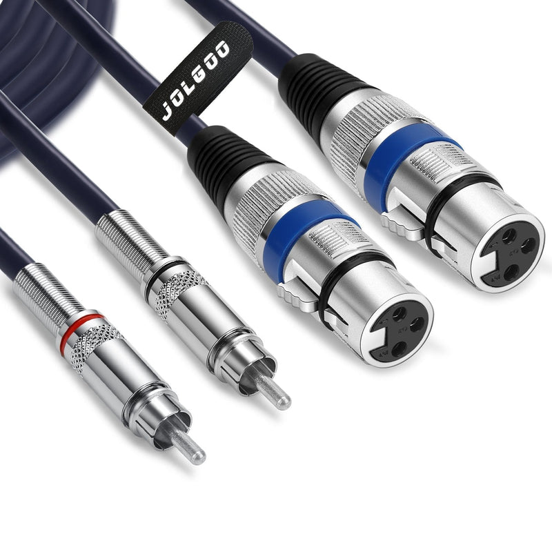  [AUSTRALIA] - XLR to RCA Cable, Dual XLR Female to Dual RCA Male Cable, 2 XLR Female to 2 RCA Male HiFi Audio Cable, 4N OFC Wire, for Amplifier Mixer Microphone, 5 Feet JOLGOO