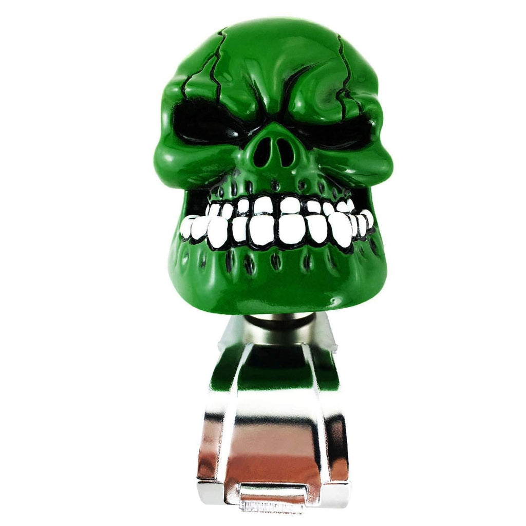  [AUSTRALIA] - Abfer Skull Steering Wheel Suicide Knob Car Turning Power Assist Helper Brody Ball Fit Most Universal Vehicles Trucks (Green) Green