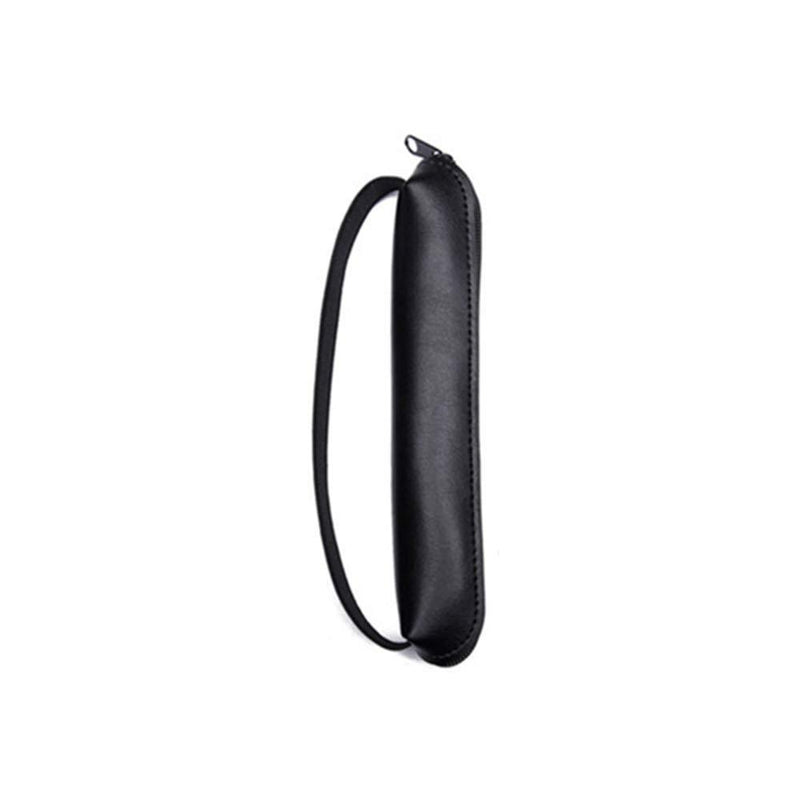 Microfiber Leather Elastic Pen Holder for Notebook Black Pen Sleeve Single Pen Leather Case Pencil Pouch Zipper Bag (Black) - LeoForward Australia