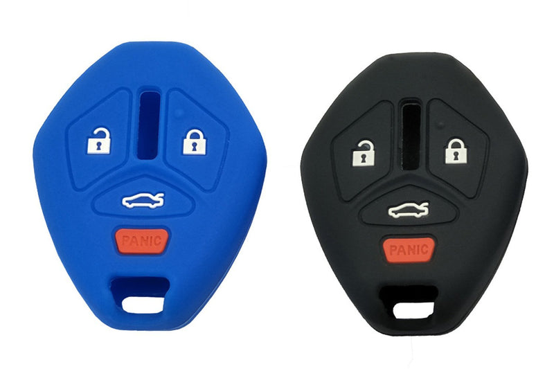  [AUSTRALIA] - Keyless Entry Remote Silicone Protector Key Fob Cover Bag for Mitsubishi Eclipse Lancer Endeavor Galant Outlander Key Case (Black+Blue) Black+orange