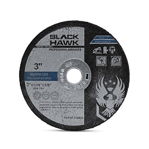  [AUSTRALIA] - BHA Metal and Stainless Steel Cut Off Wheels for Die Grinders, 3” x 1/16” x 3/8” - 25 Pack 3” x 1/16” x 3/8”
