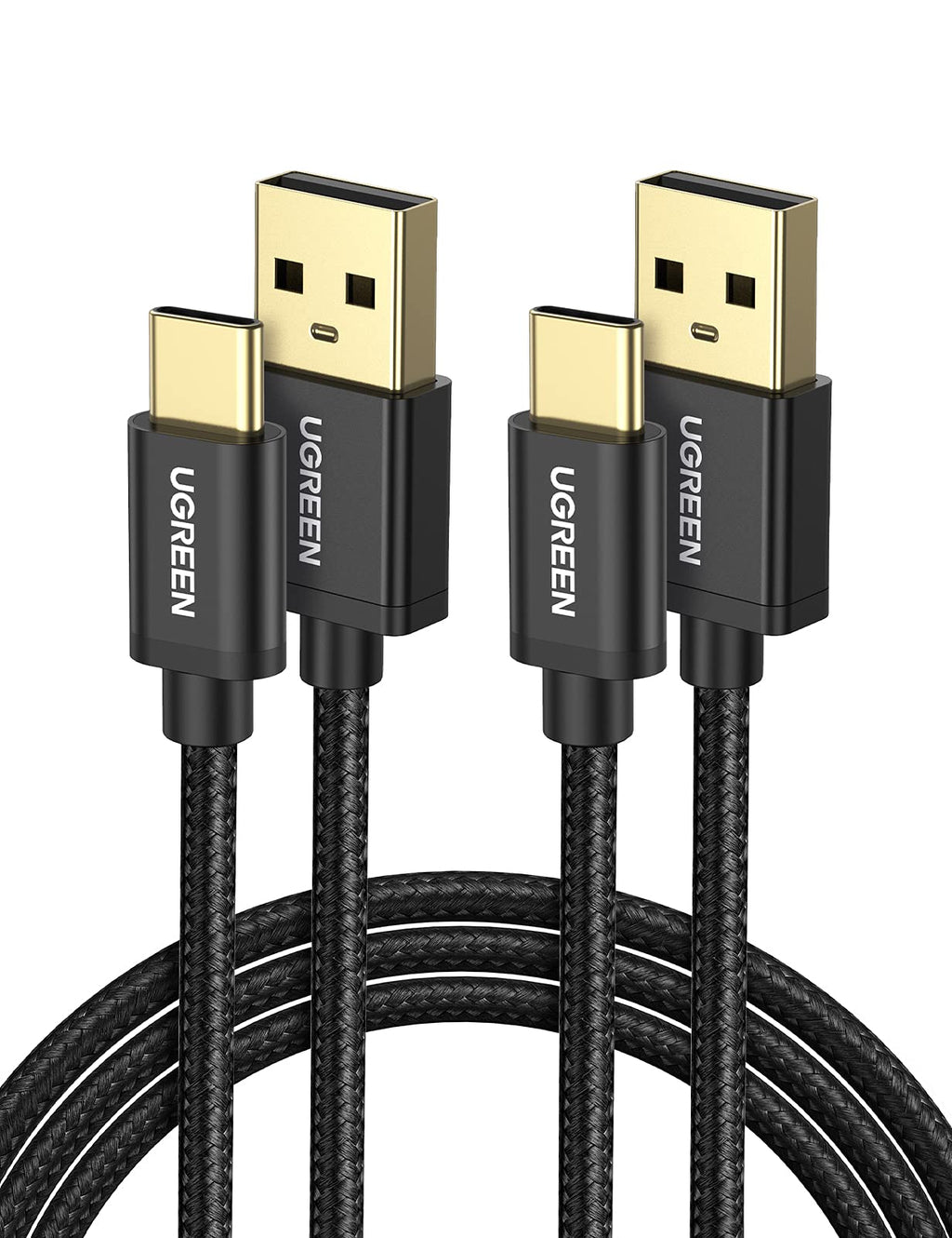 UGREEN USB C Cable 2 Pack 3A Fast Charge - 6FT QC3.0 Durable Nylon Braided USB A to USB C Charger Cable Compatible with Samsung Galaxy S21 S20 Z Flip 3 Z Fold Note 20 LG V50 Pixel iPad Mini 6 PS5 - LeoForward Australia
