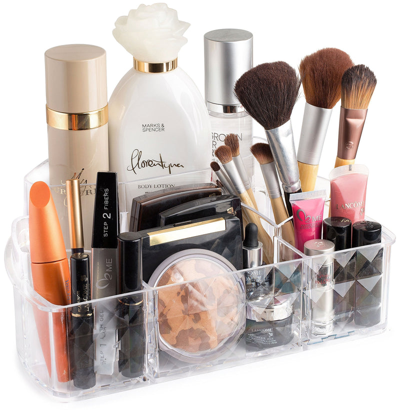Clear Cosmetic Storage Organizer - Easily Organize Your Cosmetics, Jewelry and Hair Accessories. Looks Elegant Sitting on Your Vanity, Bathroom Counter or Dresser. Clear Design for Easy Visibility. - LeoForward Australia