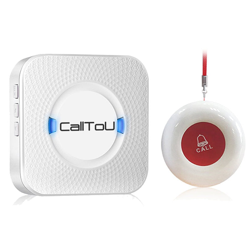  [AUSTRALIA] - CallToU Caregiver Pager Wireless Call Button Nurse Alert System Help Button for Home/Elderly/Patient/Disabled Attention Pager 500+ Feet 1 Plugin Receiver 1 Waterproof Transmitter