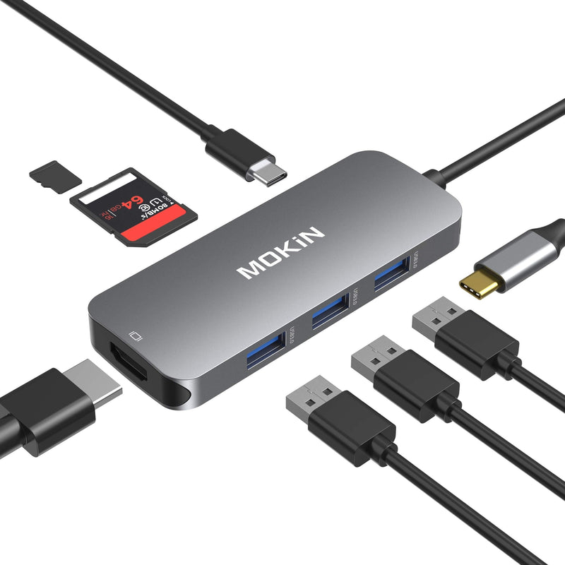 USB C Hub HDMI Adapter for MacBook Pro, Multi-Ports Mac Dongle with 4K USB C to HDMI, 7 in 1 USB C Hub, USB C to HDMI SD TF Card Reader 3 USB 3.0 and USB C Power Pass-Through Port Adapters. - LeoForward Australia