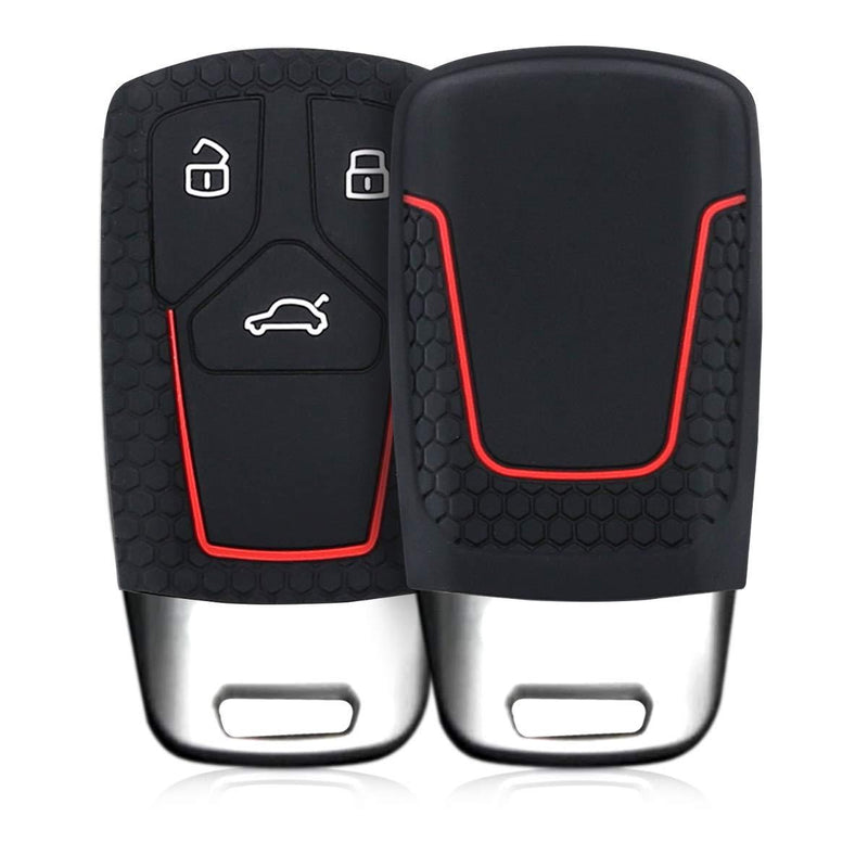 kwmobile Key Cover Compatible with Audi - Black/Red black / red - LeoForward Australia