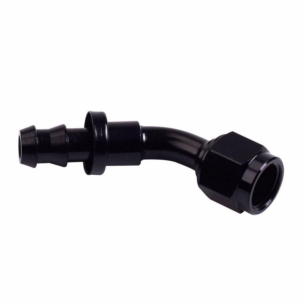  [AUSTRALIA] - SUNRODA Universal 6AN AN6 45 Degree Push Lock Swivel Hose End Fitting Black Type Joint