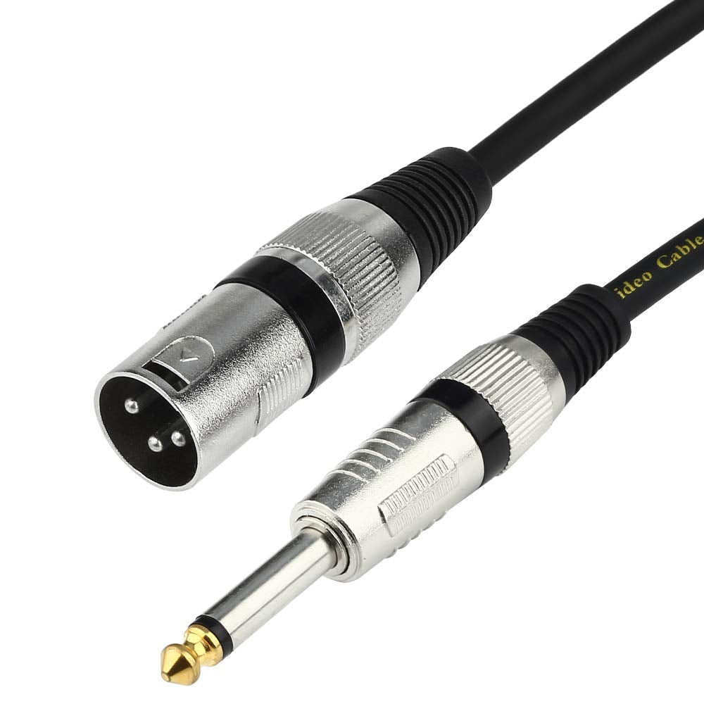 [AUSTRALIA] - DISINO Unbalanced 6.35mm(1/4 inch) TS Mono to XLR Male Cable Gold Plated Quarter inch to Male XLR Microphone Cable Interconnect Cable - 5 Feet/1.5 Meters