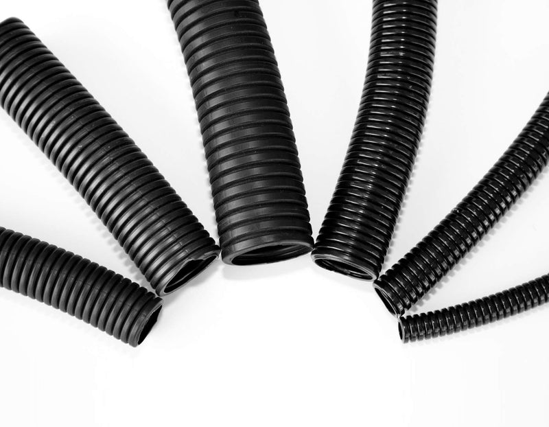  [AUSTRALIA] - 1" Wire Loom Non-Slit Polyethylene Corrugated Flexible Innerduct Conduit - 10FT - Black 1 Inch 10 Feet