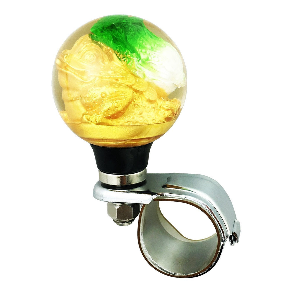  [AUSTRALIA] - Arenbel Spinner Knob for Steering Wheel Gold Ball Car Grip Suicide Knobs fit Most Universal Steering Wheels