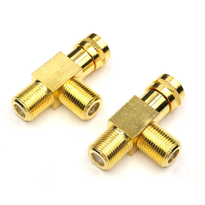  [AUSTRALIA] - ANHAN F Coax Splitter, F Male to Female Connectors F Type Satellite TV Splitter F Type Coaxial Adapters for Video VCR Antenna 2Packs F male to Female Splitter 2pcs