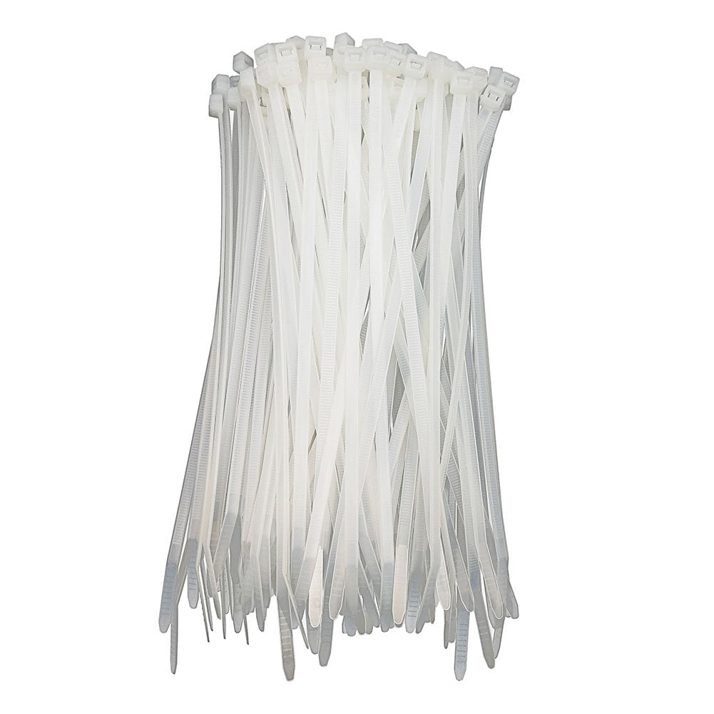  [AUSTRALIA] - HS Clear Zip Ties 6 Inch Small (100 Pack) 18 LBS Self Locking Zip Ties White Nylon Ties Thin,Strong and Durable 100pcs 6"