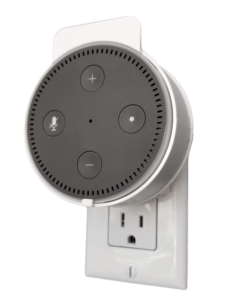  [AUSTRALIA] - Dot Genie Deluxe Mount for Amazon Echo Dot 2nd Generation Alexa: The Simplest and Cleanest High-End Outlet Wall Mount Hanger Stand for Kitchen and Bathroom Speakers (Matte White) Matte White