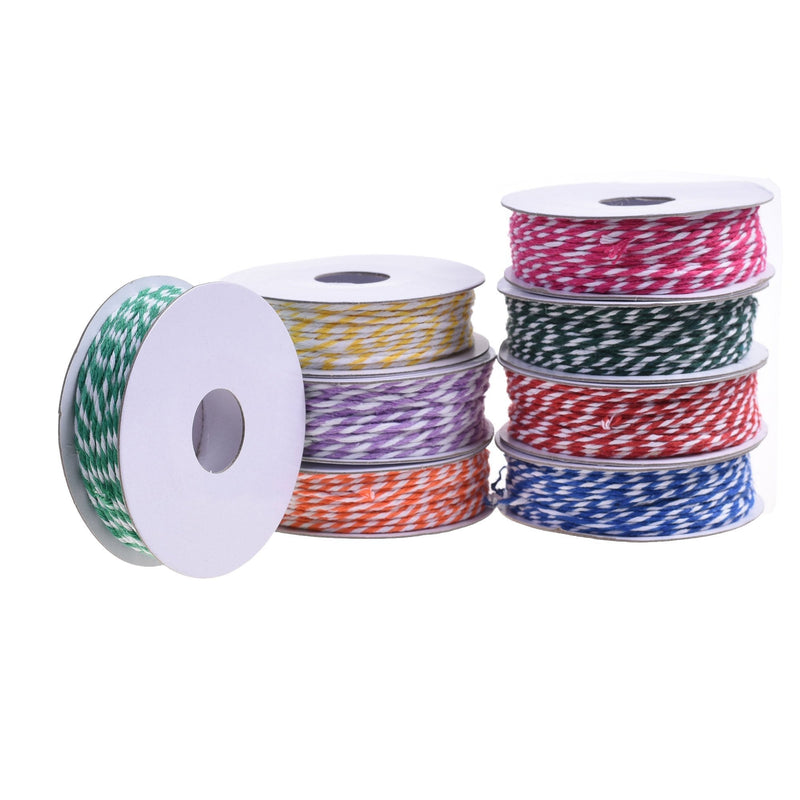  [AUSTRALIA] - Cosmos 20 Yards Colorful Cotton Twine Cord for DIY Crafts Making Decoration, 8 Pieces in Assorted Colors