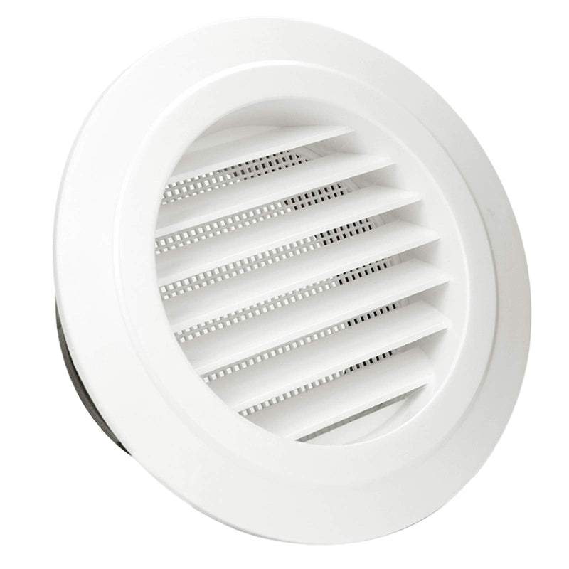  [AUSTRALIA] - 6 Inch Round Air Vent, HG Power ABS Louver Grille Cover Soffit Vent with Built-in Screen Mesh for Bathroom Office Kitchen Ventilation White 6 Inch