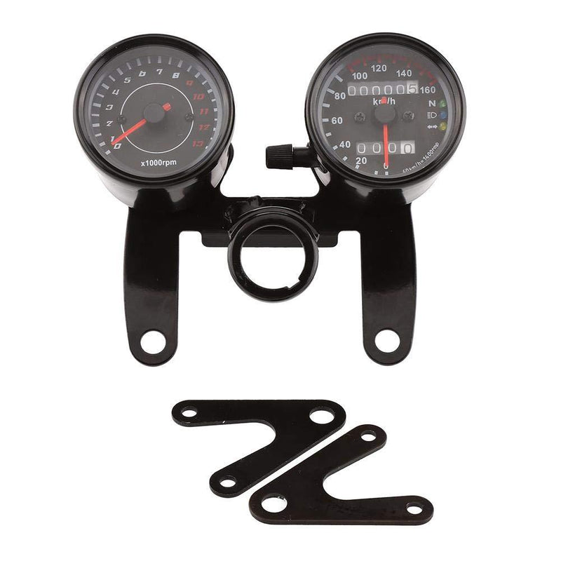  [AUSTRALIA] - Anauto 12V Tachometer Gauge, Motorcycle ATV Scooter 13000 RPM Tachometer Km/h Speedometer Dual Display Odometer Gauge