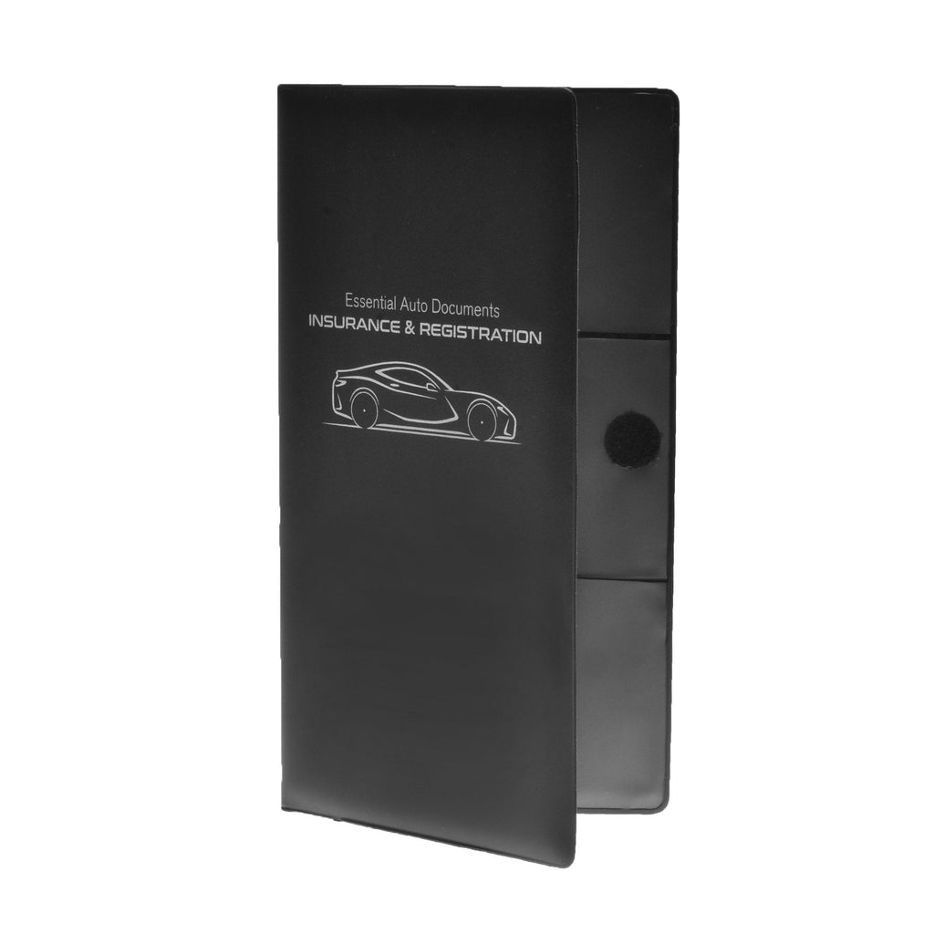  [AUSTRALIA] - Deluxe Insurance and Registration Card Holder - Premium Quality Automobile Essential Documents Wallet Black 1-Pack