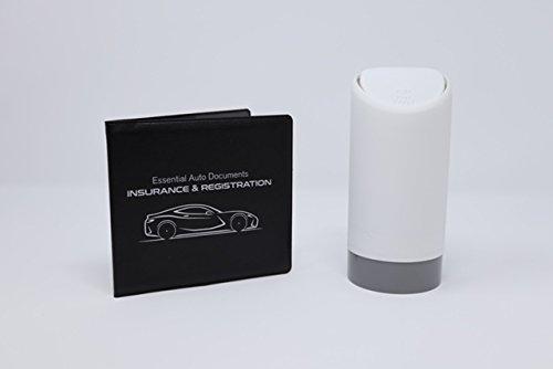  [AUSTRALIA] - Automotive Cup Holder Waste Can with Car Insurance and Registration Card Holder, White