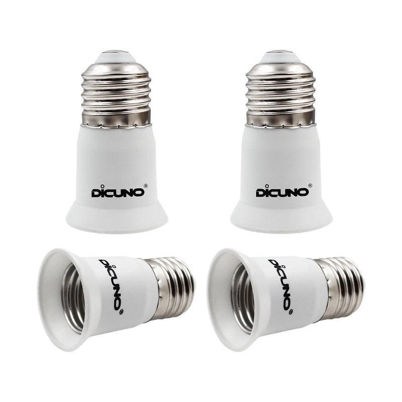  [AUSTRALIA] - DiCUNO E26 to E26 3CM/1.2 Inch Socket Extender, E26 to E26 Lamp Bulb Socket Extension, Lamp Holder Adapter (4-Pack) 4-pack