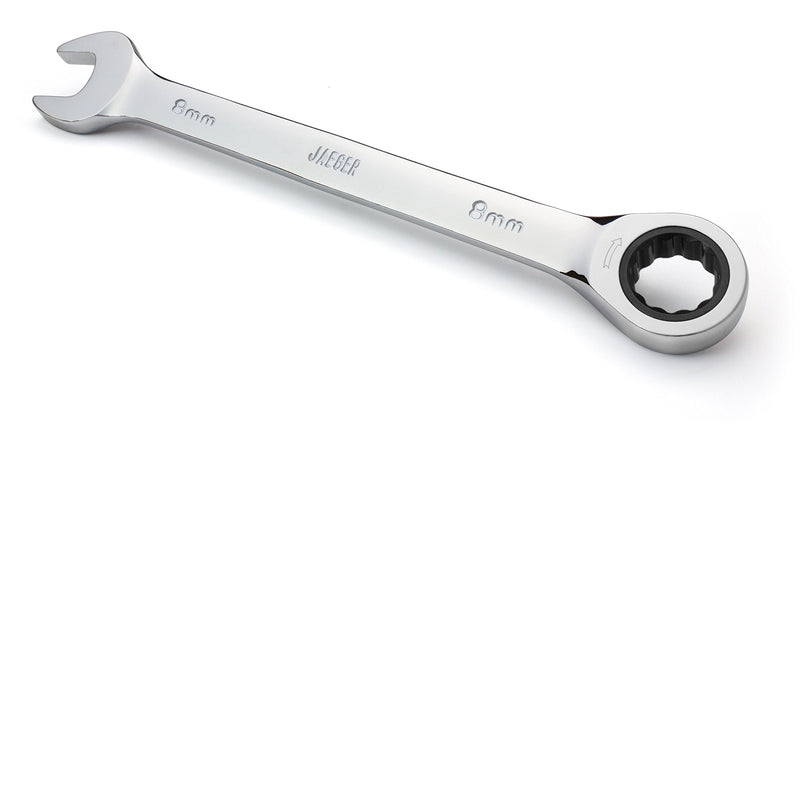  [AUSTRALIA] - JAEGER 8 mm TIGHTSPOT Ratchet Wrench with 5 degree Movement and Hardened, Polished Steel for Projects with Metric Tight Spaces