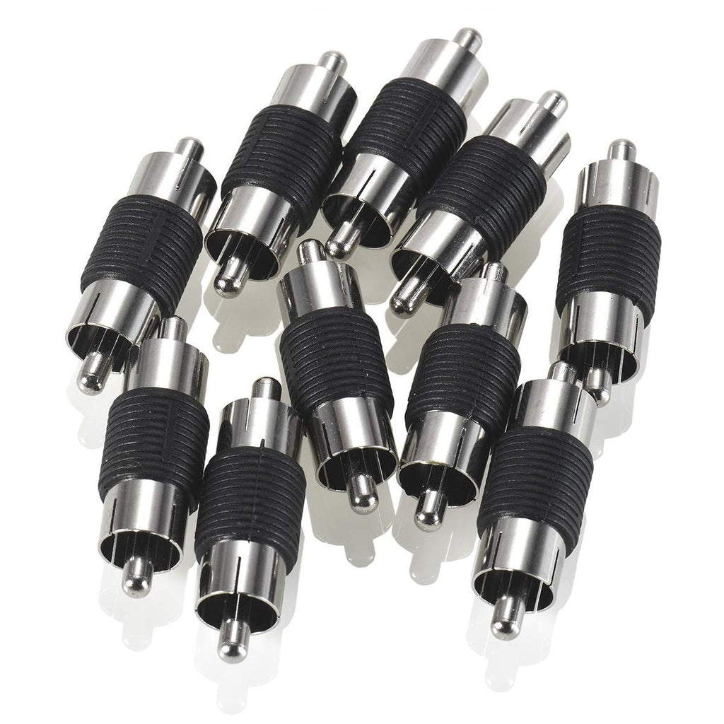  [AUSTRALIA] - RCA Male Adapter, Warmstor 10-Pack RCA Male to RCA Male Adapter Audio Video Cable Connector Coupler Nickel Plated