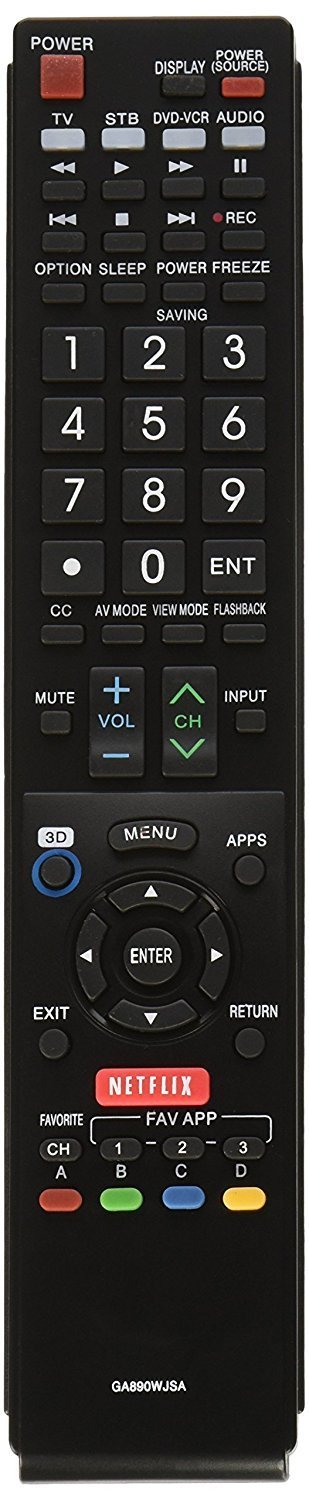Replacement Sharp GA890WJSA Smart TV Remote Control. - LeoForward Australia