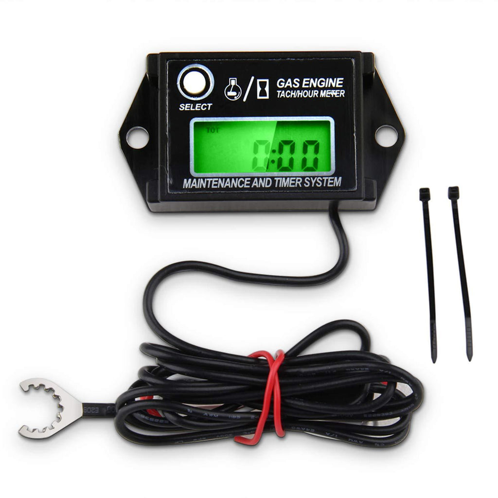  [AUSTRALIA] - Digital Tiny Tachometer Tach Hour Meter Job Timer RPM Counter for Snowmobile Skis Motor Bike Go Kart Lawn Mower