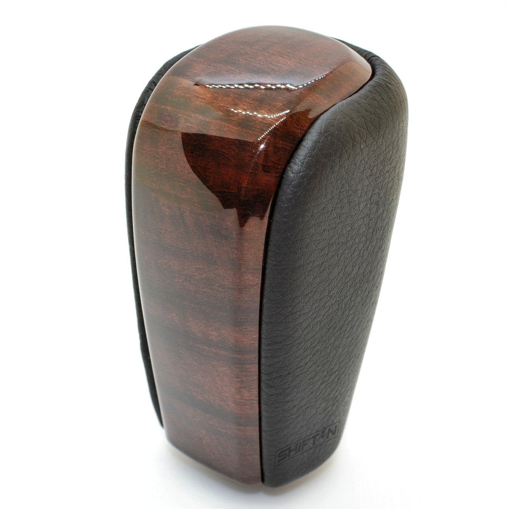  [AUSTRALIA] - SHIFTIN Leather Wood Gear Shift Knob Stick Shifter for Toyota Land Cruiser Prado FJ-150 Lexus GX460 GX470 (Black Leather/Maple Brown) Black Leather / Maple Brown