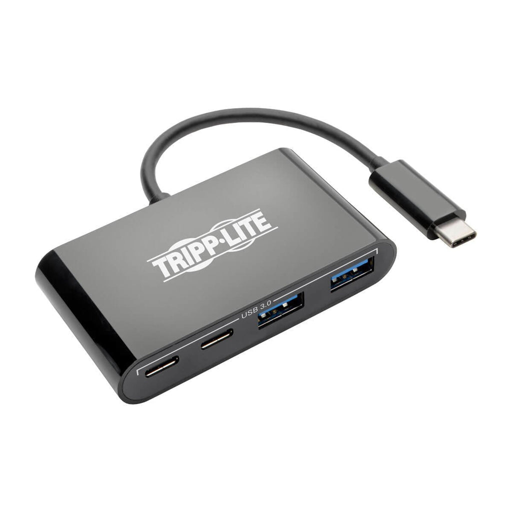 Tripp Lite USB C Hub Adapter Converter Portable w 2x USB Type C & 2x USB-A Thunderbolt 3 USB-C Black (U460-004-2A2CB) - LeoForward Australia