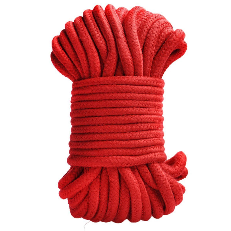  [AUSTRALIA] - SWISH Soft Cotton Rope-32 Feet Length/10m,64-Foot 20m Durable Utility Long Rope 32FT Red